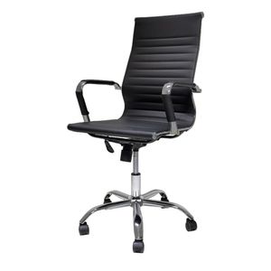 Cadeira De Escritório Giratória Presidente Esteirinha Stripes Charles Eames Eiffel Preta