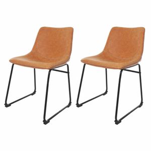 Kit 2 Cadeiras Estofadas para Sala Mesa de Jantar Munich Caramelo