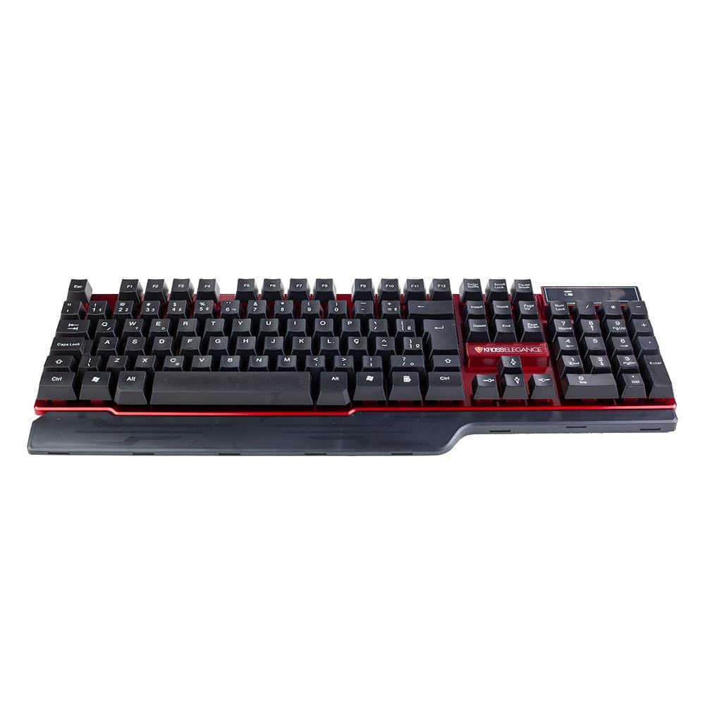 Kit Teclado e Mouse s/ Fio Kross Vermelho e Preto KE-KM553V1