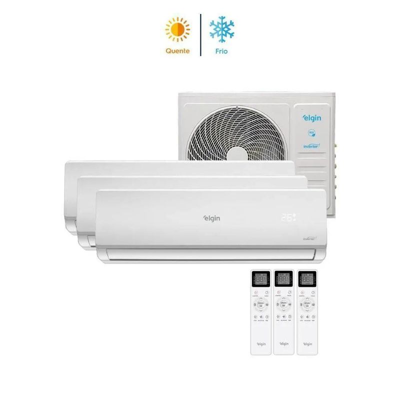 Ar Condicionado Tri Split Elgin 27000 BTUs (HW 09K+12K+18K) Quente e ...