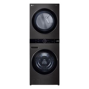 Lavadora e Secadora Elétrica Smart LG WashTower 17kg Aço Escovado Preto com Inteligência Artificial AIDD WK17BS6A