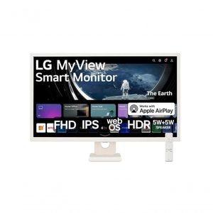 Monitor LG Myview Smart Tela IPS 32'' Fhd Webos Screen Share HDR10 Thinq Air Play 2 Bluetooth USB HDMI 32SR50F-W