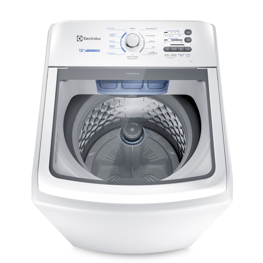 Máquina de Lavar Electrolux 15kg Branca Essential Care com Cesto Inox e Jet&amp;Clean (LED15)