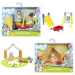 Kit Bluey Story - Mini Playset - Bluey's Playground + Bingo's Playroom