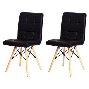 Kit 2 Cadeiras Charles Eames Gomos Preta