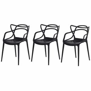 Kit 3 Cadeiras para Sala de Jantar Allegra Pretas