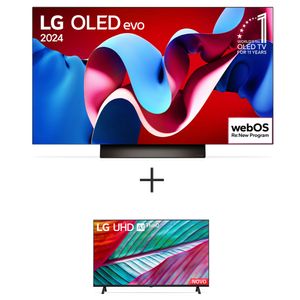 Smart TV 4K LG OLED Evo 55" Polegadas OLED55C4 + Smart TV LG LCD 43" UHD ThinQ AI HDR Alexa - 43UR7800PSA