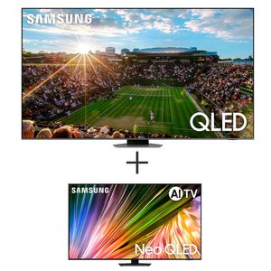 Smart TV Samsung QLED 4K 98" Polegadas 98Q80C 2023 + Smart TV Samsung AI Neo QLED 4K 55" Polegadas 55QN85DA 2024