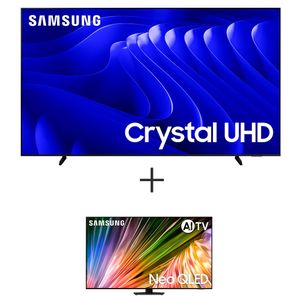 Smart TV Samsung Super Big 98" Crystal UHD 4K 98DU9000 + Smart TV Samsung AI Neo QLED 4K 55" Polegadas 55QN85DA