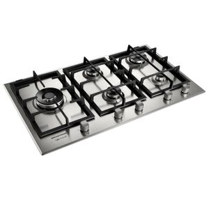 Cooktop 5 Bocas Brastemp Gourmand Inox com Duplachama e Trempe com Ferro Fundido BDK90DR