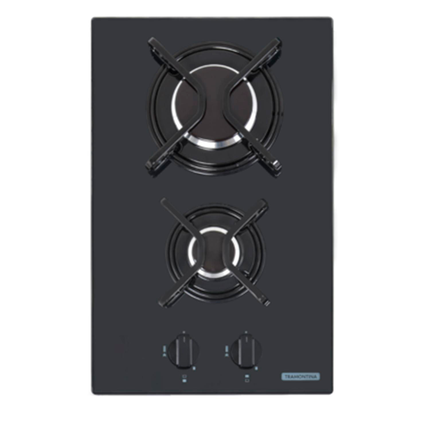 Cooktop Dominó a Gás Tramontina em Vidro com 02 Bocas, Acendimento Super Automático Preto - 94702