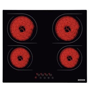 Cooktop Elétrico Tramontina New Square Touch em Vitrocerâmico, 04 Bocas, 09 Níveis de Potência Preto - 94747/022