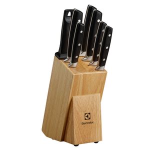 Conjunto de Facas com 07 Peças em Aço Inox e Boco em Madeira de Bambu - Electrolux