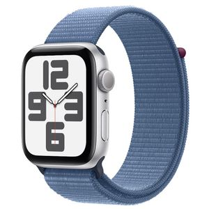 Apple Watch SE (GPS 44 mm) Caixa Prateada de Alumínio Pulseira Loop Esportiva Azul-inverno