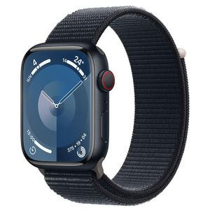 Apple Watch Series 9 (GPS+Cellular 45 mm) Caixa Meia Noite de Alumínio Pulseira Loop Esportiva Meia Noite