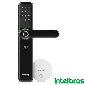 Fechadura Smart De Embutir Com Maçaneta Intelbras IFR 7000+ Abertura Por Senha, Chave, Tag, Biometria E App Izy Sma