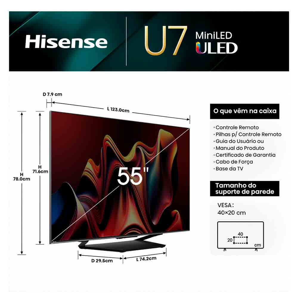 Smart TV Hisense Mini LED UHD 4K 55