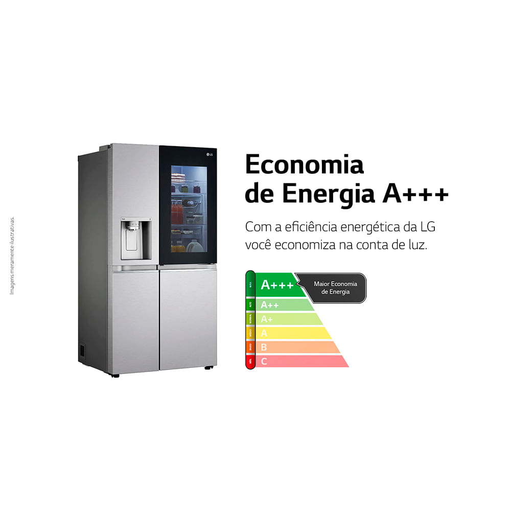 Refrigerador Side By Side LG de 03 Portas Frost Free com 598