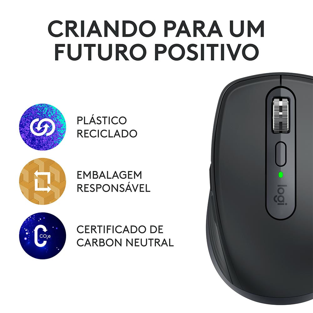 Mouse sem fio Logitech MX Anywhere 3S Compacto, Clique Silencioso