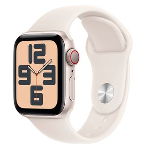 Apple Watch SE (GPS + Cellular 40mm) Caixa Estelar de Alumínio com Pulseira Esportiva Estelar - P/M