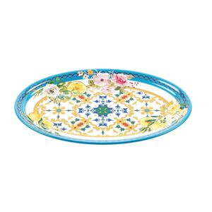 Bandeja Oval Flower & Lemon Em Melamina 35,5X25,5Cm - Guzzini