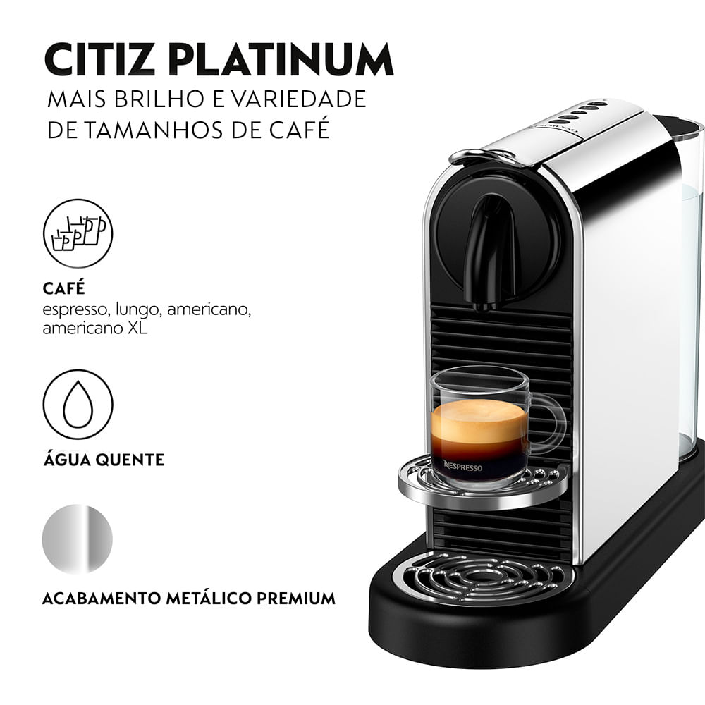 Cafeteira Nespresso CitiZ Platinum Aço Inoxidável para Café