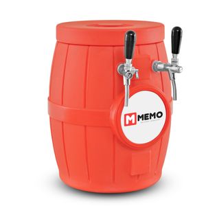 Chopeira Gelo Memo Barril Rotomoldado Vermelha - 2 Torneiras Italianas