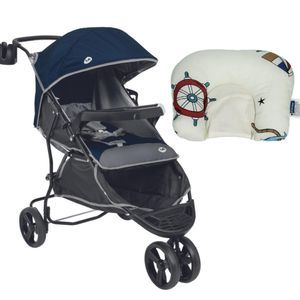 Carrinho de Bebê Evo Tutti Baby Azul + Suporte de Cabeça Almofadinha