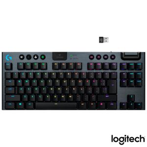 Teclado Mecânico sem  Fio Logitech G915 TKL Carbon GL Brown Tactile para Jogos Black - 920-009495