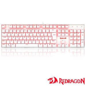 Teclado Mecânico Gamer para Windows e Mac Mitra Single Color Lunar White Switch Preto - Redragon - K551W