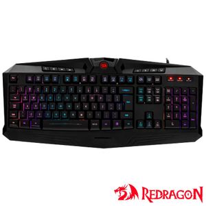 Teclado Membrana Gamer para Windows e Mac Harpe RGB Preto - Redragon - K503RGB