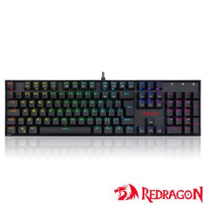 Teclado Mecânico Gamer para Windows e Mac Mitra RGB Preto Switch Vermelho - Redragon - K551RGB-1