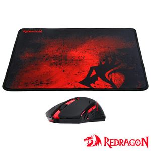 Kit Mouse e Mousepad Centrophorus Preto - Redragon - M601-BA