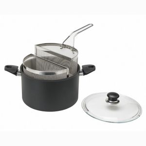 Caçarola Duo Pasta Gli Speciali Alumínio Antiaderente 24 cm Preta Ballarini