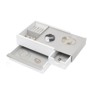 Porta Joias Caixa Organizadora Stowit Madeira Branco Umbra