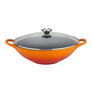 Wok Com Tampa De Vidro 32Cm Laranja Signature - Le Creuset