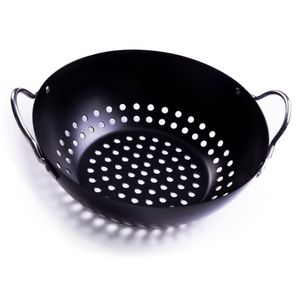 Wok Com Alça Redonda Para Grelhar Em Churrasqueira 23,5Cm - Mundial