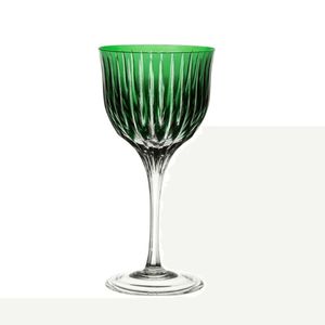 Taça De Vinho Tinto Cristal Lapidado Verde Escuro 370Ml - Strauss