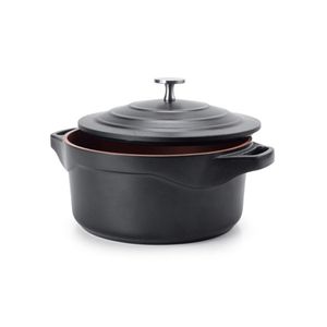Caçarola Redonda Com Pegador De Silicone Premier Black 24Cm - Le Cook