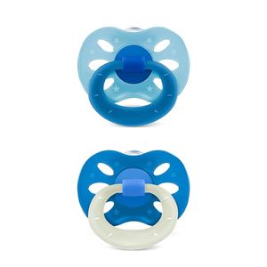 Kit 2 Chupetas Extra Air Brilha No Escuro 6m+ Azul - Lillo