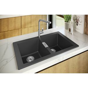 Cuba Dupla de Sobrepor 86x51x20cm Franke Sirius 620 Tectonite® Carbono