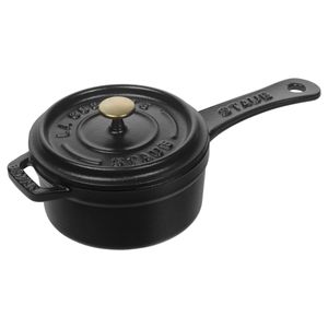 Caçarola Redonda com Cabo, 10cm, Preta, Ferro Fundido