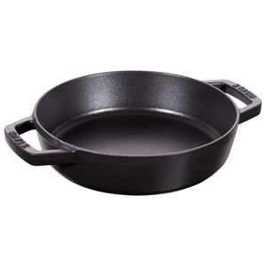 Frigideira Redonda com Duas Alças, 20cm, Preta, Ferro Fundido