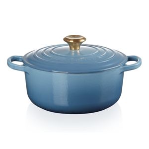 PANELA REDONDA LE CREUSET 28CM SIGNATURE FERRO ESMALTADO AZUL CHAMBRAY 21177284344441