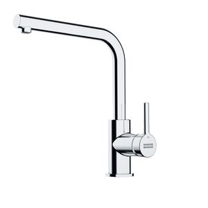 Misturador Monocomando de mesa Lina cor inox com bica em L alta giratória