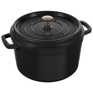 Caçarola Redonda Alta, 24cm, Preta, Ferro Fundido
