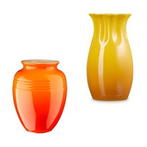 KIT LE CREUSET VASO FLOWER NÉCTAR E VASO CLÁSSICO 15CM LARANJA