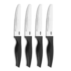 Faca Para Churrasco Jumbo Cross Preto 4 Peças - Brinox Conjunto de Facas Para Churrasco Jumbo Cross Preto 4 Peças - Brinox