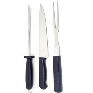 Jogo De Facas Para Churrasco Master Line Preto 3 Peças - Mundial