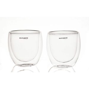 Conjunto 2 Copos de Café Chá de Parede Dupla 250ml Bugatti